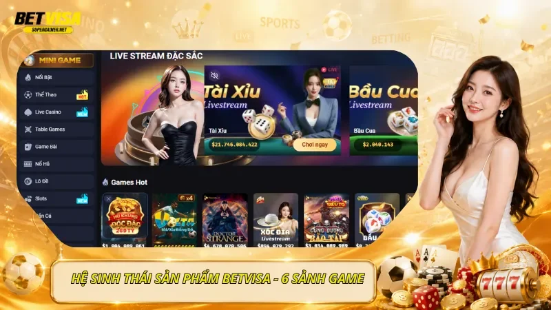 Hệ Sinh Thái Sản Phẩm BetVisa - 6 Sảnh Game